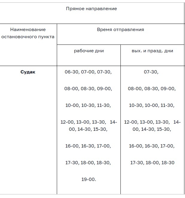 расписание автобусов